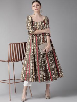striped anarkali kurta - 17434068 - Standard Image - 4