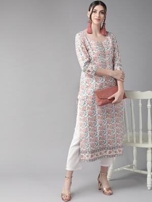 floral straight kurta - 17434074 - Standard Image - 3
