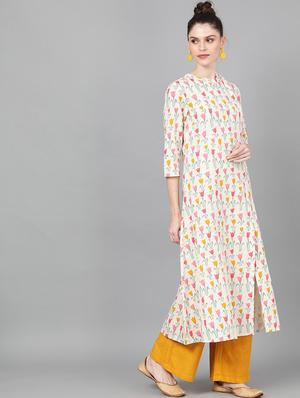 floral a-line kurta - 17434113 - Standard Image - 3