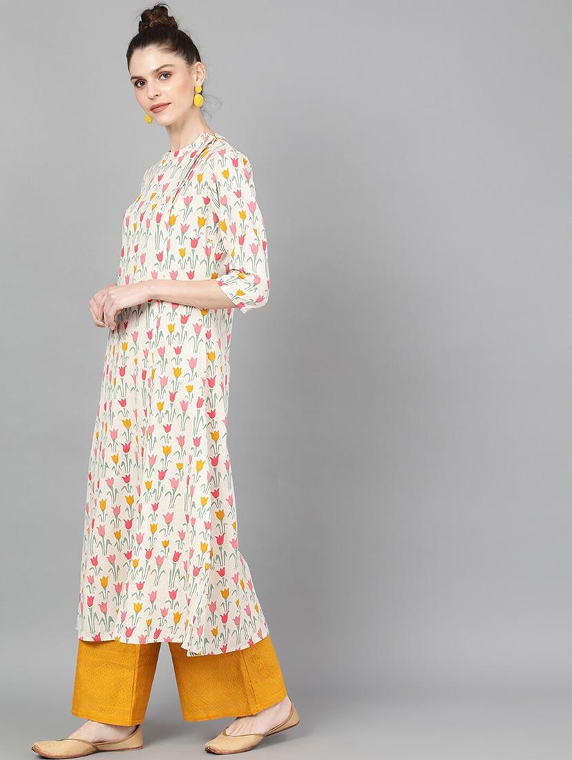 floral a-line kurta - 17434113 - Zoom Image - 4