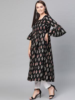ikat print anarkali kurta - 17434248 - Standard Image - 2