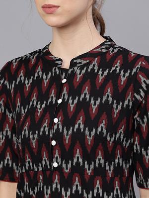ikat a-line kurta - 17434276 - Standard Image - 7