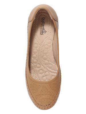 beige pu slip on ballerina - 17434295 - Standard Image - 4