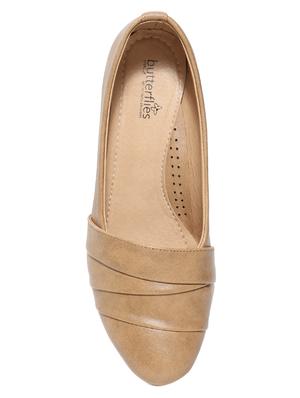 beige pu slip on ballerina - 17434298 - Standard Image - 4