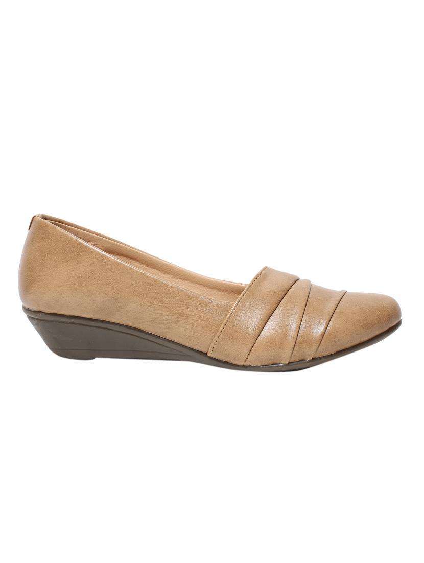 beige pu slip on ballerina - 17434298 - Zoom Image - 2