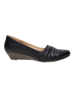 black pu slip on ballerina - 17434299 - Standard Image - 2