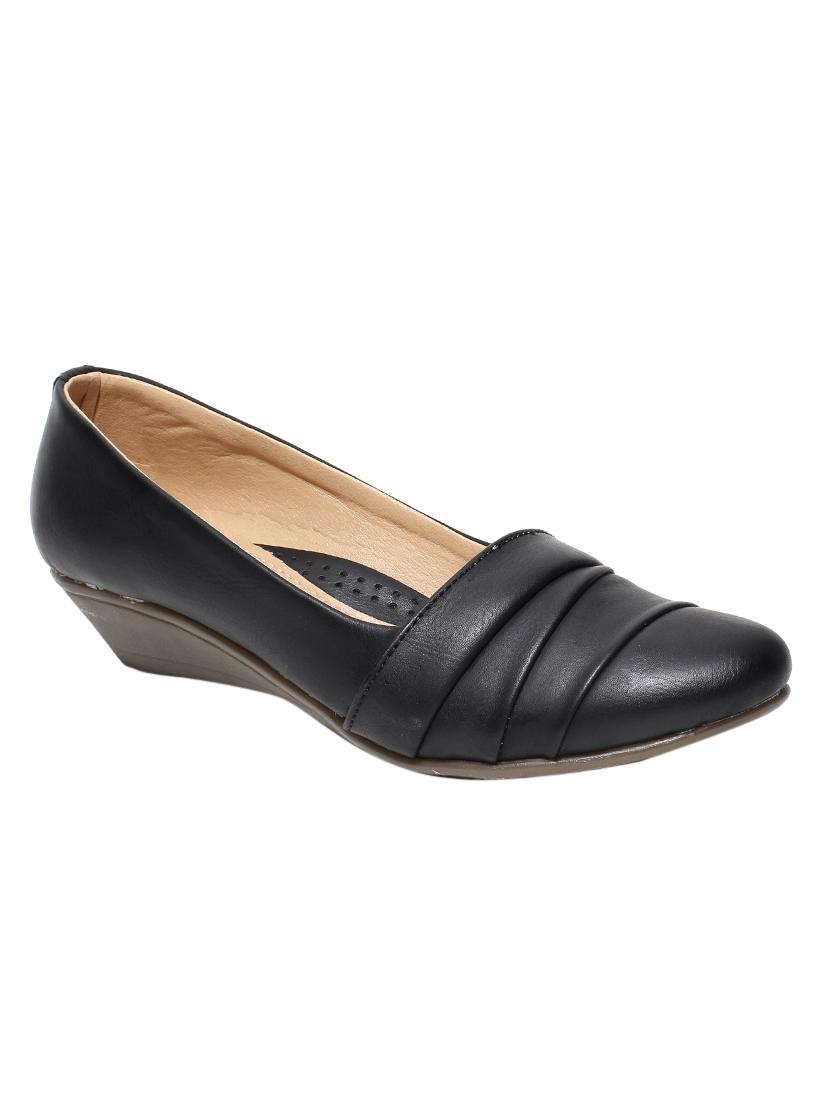 black pu slip on ballerina - 17434299 - Zoom Image - 1