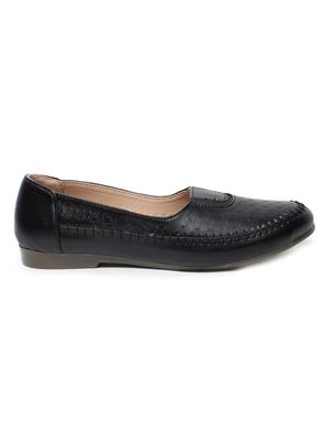 black pu slip on ballerina - 17434303 - Standard Image - 2