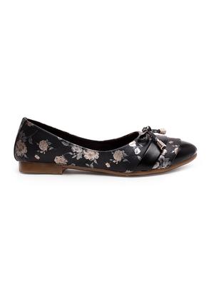 black pu slip on ballerina - 17434315 - Standard Image - 2