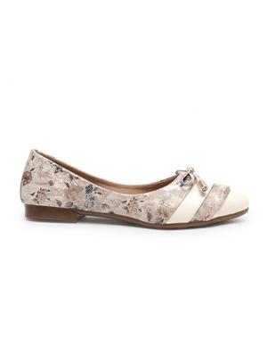 white pu slip on ballerina - 17434316 - Standard Image - 2