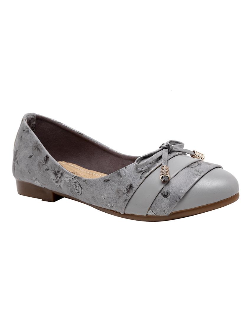grey pu slip on ballerina - 17434317 - Zoom Image - 1