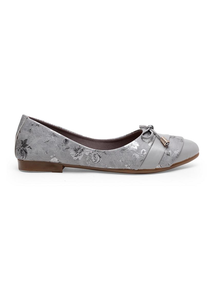 grey pu slip on ballerina - 17434317 - Zoom Image - 2