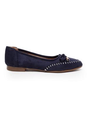 blue pu slip on ballerina - 17434323 - Standard Image - 2