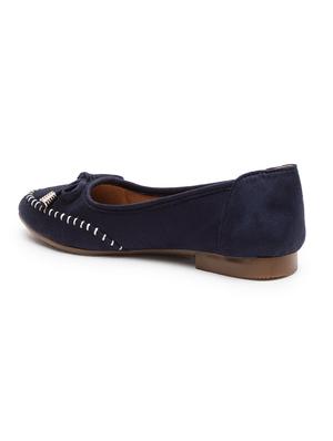blue pu slip on ballerina - 17434323 - Standard Image - 3