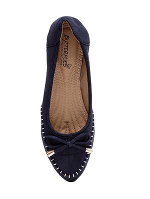 blue pu slip on ballerina - 17434323 - Standard Image - 4