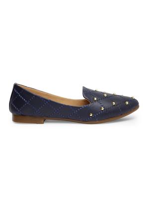 blue pu slip on ballerina - 17434325 - Standard Image - 2