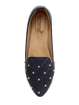 blue pu slip on ballerina - 17434325 - Standard Image - 4