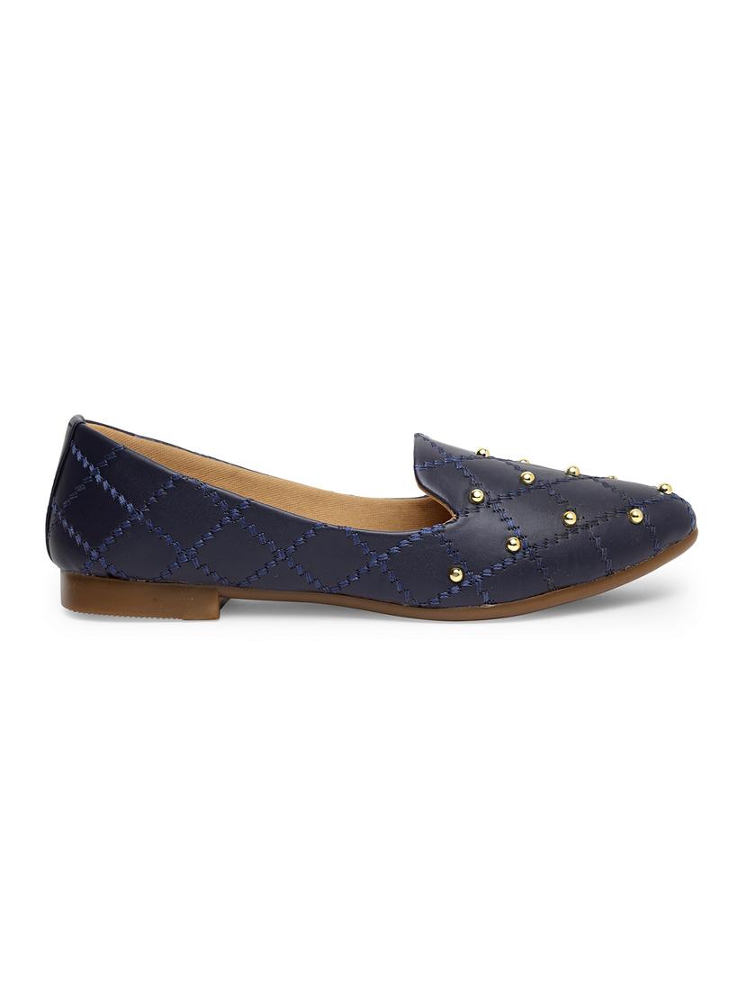 blue pu slip on ballerina - 17434325 - Zoom Image - 2