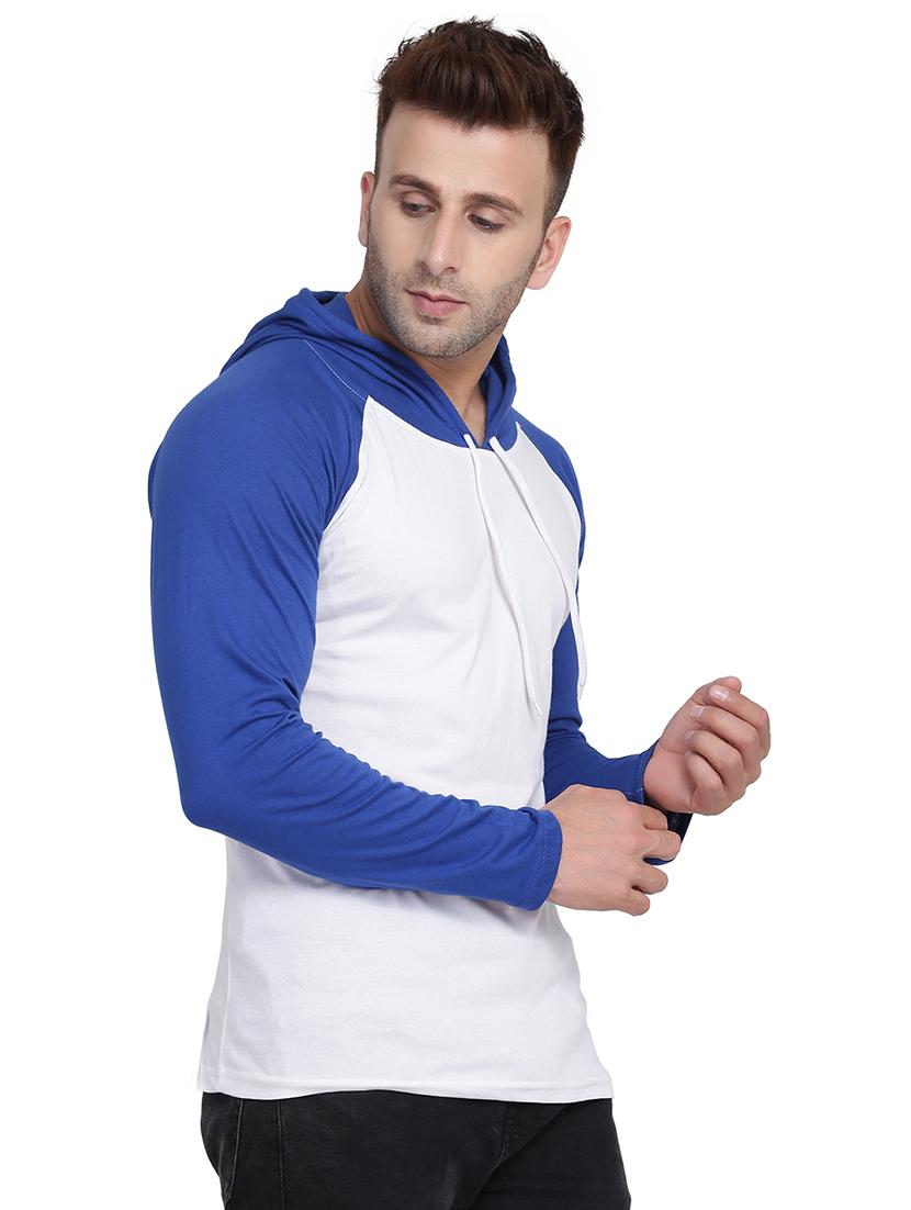white printed color block hooded t-shirt - 17434368 - Zoom Image - 3
