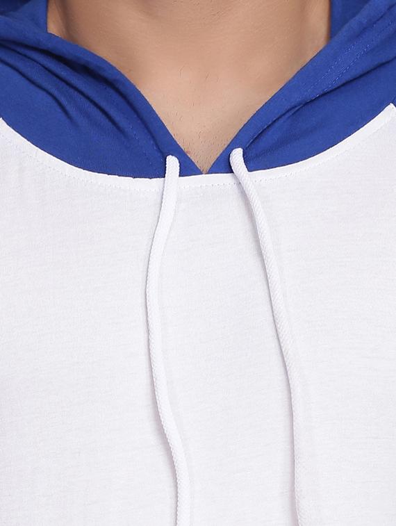 white printed color block hooded t-shirt - 17434368 - Zoom Image - 5