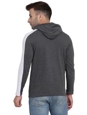 grey printed hooded t-shirt - 17434370 - Standard Image - 4