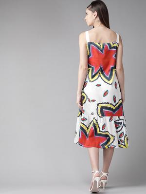white viscose aline dress - 17434401 - Standard Image - 3