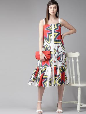 white viscose aline dress - 17434401 - Standard Image - 4