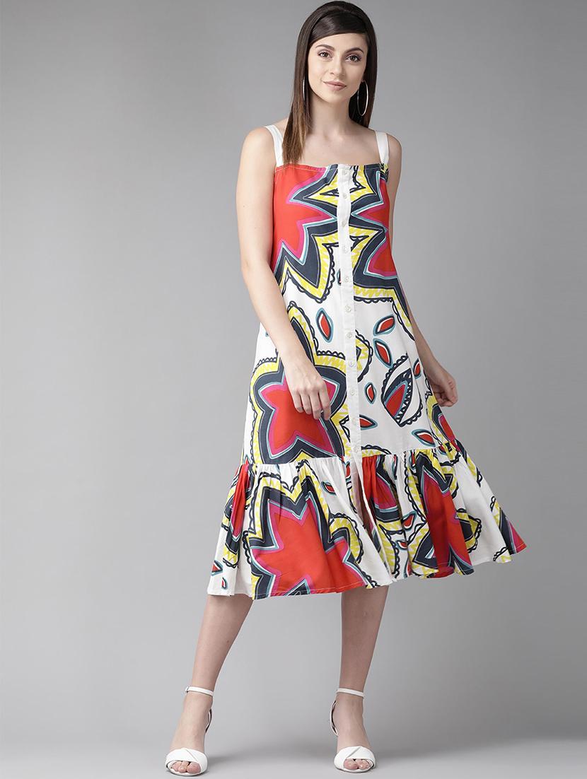 white viscose aline dress - 17434401 - Zoom Image - 1