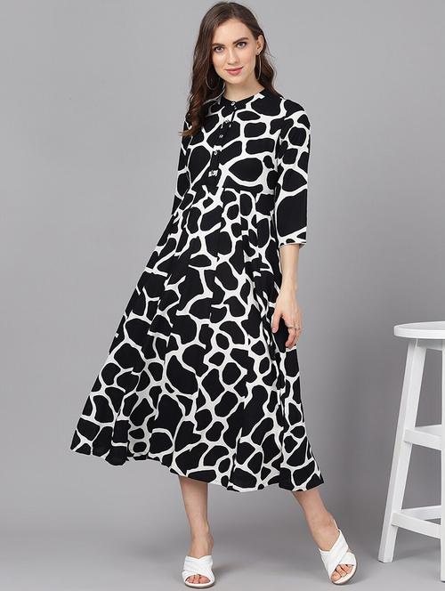printed a-line dress - 17434406 - Standard Image - 1