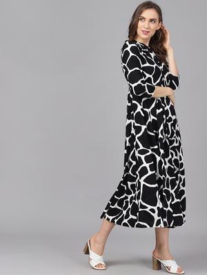printed a-line dress - 17434406 - Standard Image - 2