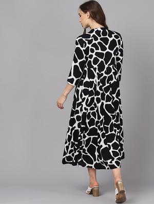 printed a-line dress - 17434406 - Standard Image - 3
