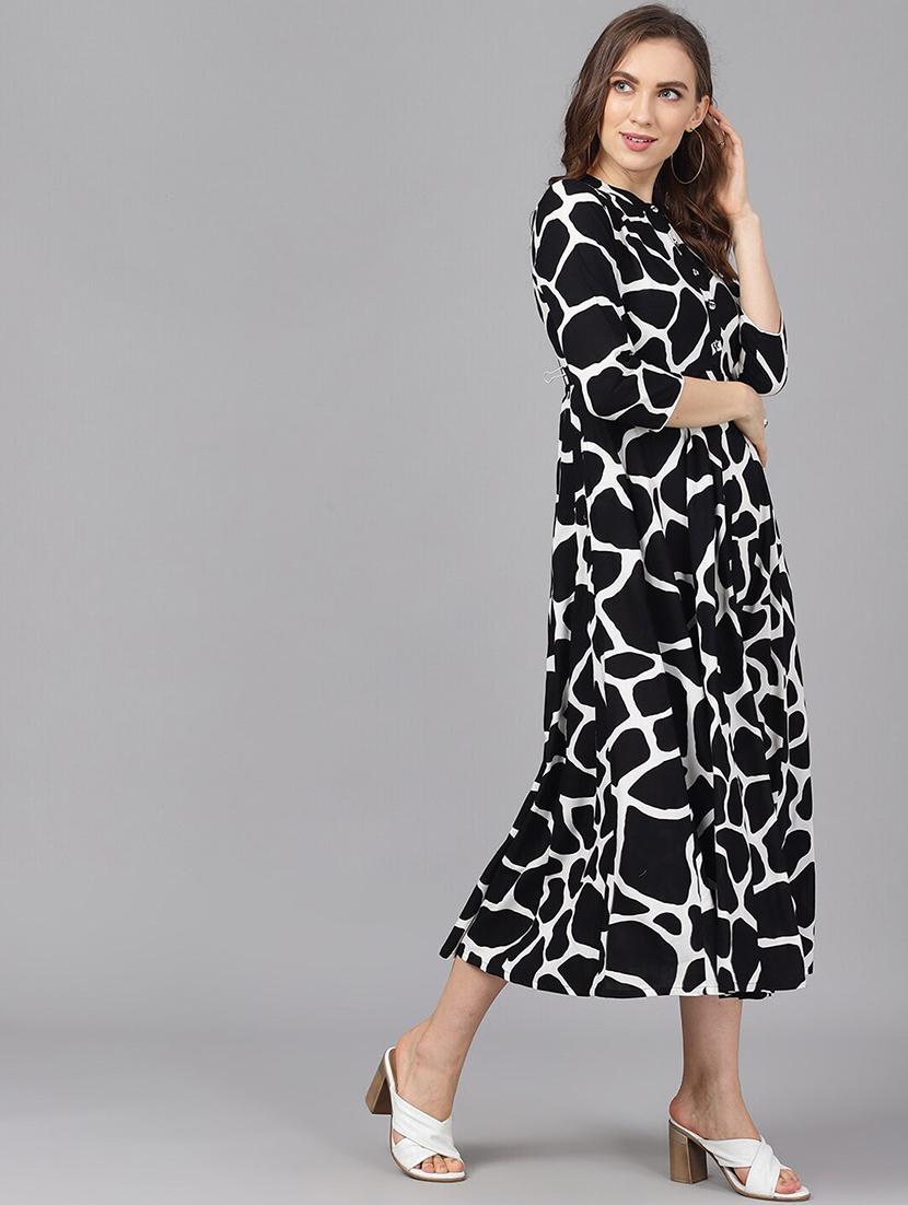 printed a-line dress - 17434406 - Zoom Image - 2