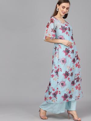 single sleeved floral maxi dress - 17434407 - Standard Image - 2