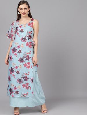 single sleeved floral maxi dress - 17434407 - Standard Image - 3