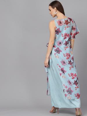 single sleeved floral maxi dress - 17434407 - Standard Image - 4