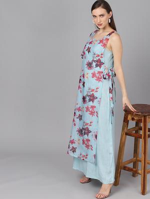 single sleeved floral maxi dress - 17434407 - Standard Image - 5