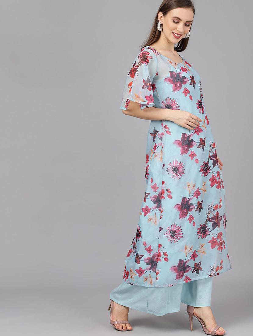 single sleeved floral maxi dress - 17434407 - Zoom Image - 2