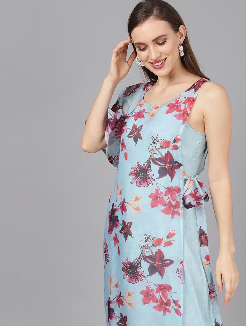 single sleeved floral maxi dress - 17434407 - Zoom Image - 6