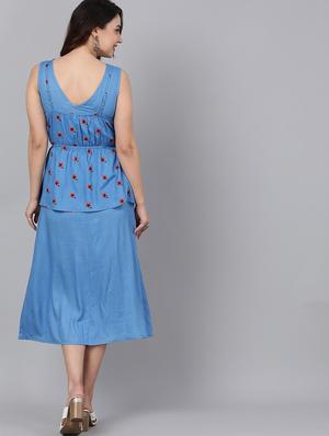 floral print panel layered dress - 17434419 - Standard Image - 3