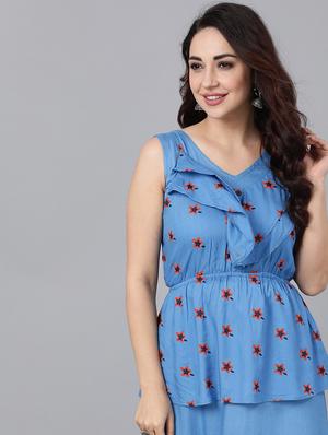 floral print panel layered dress - 17434419 - Standard Image - 4