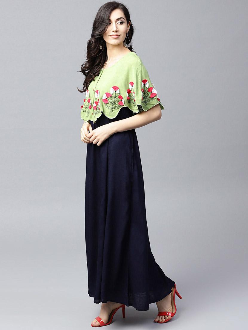 cape sleeves maxi dress - 17434448 - Zoom Image - 2