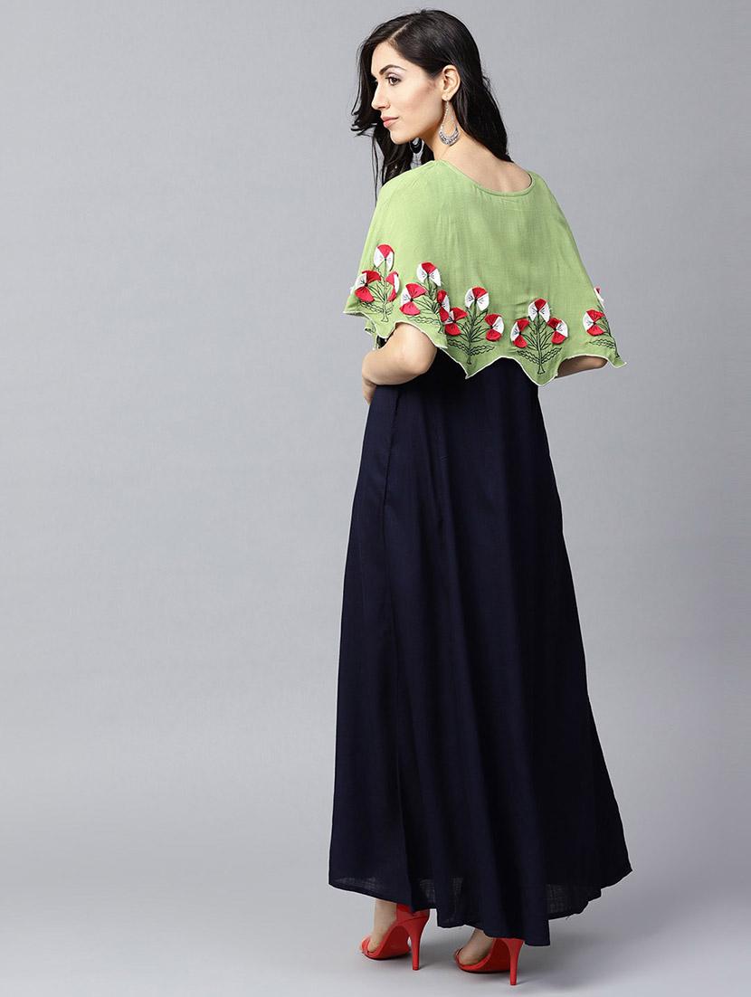 cape sleeves maxi dress - 17434448 - Zoom Image - 3