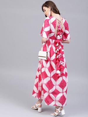 tassel tie back maxi dress - 17434450 - Standard Image - 3