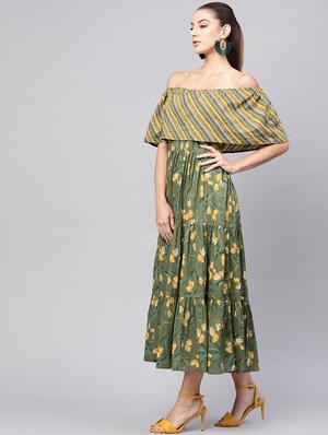 off shoulder floral dress - 17434515 - Standard Image - 2