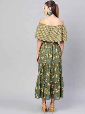 off shoulder floral dress - 17434515 - Standard Image - 3