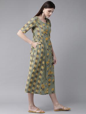 round neck floral dress - 17434538 - Standard Image - 2
