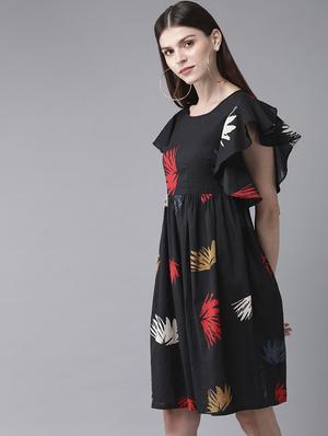 floral print a-line dress - 17434553 - Standard Image - 2