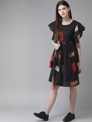 floral print a-line dress - 17434553 - Standard Image - 4