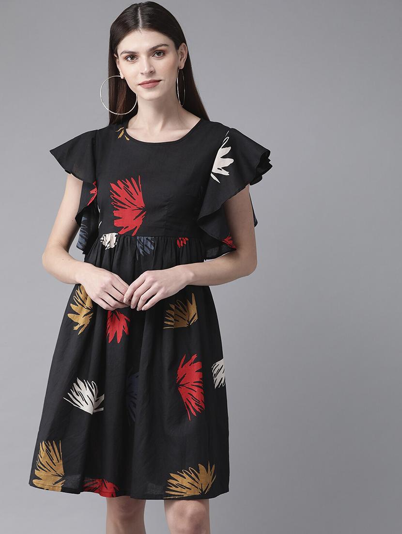 floral print a-line dress - 17434553 - Zoom Image - 1