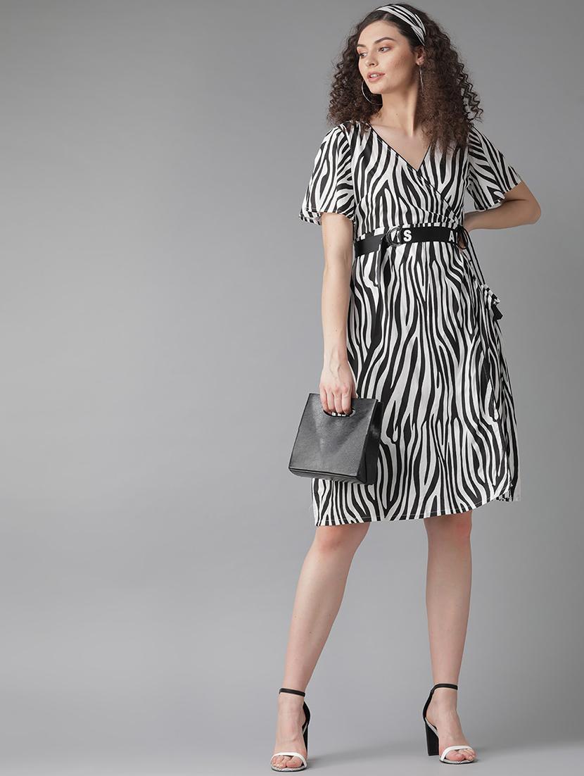 white viscose wrap dress - 17434566 - Zoom Image - 1